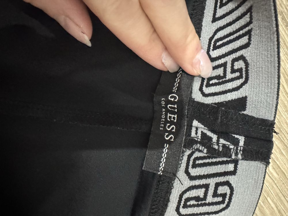 Legginsy czarne eko skóra Guess