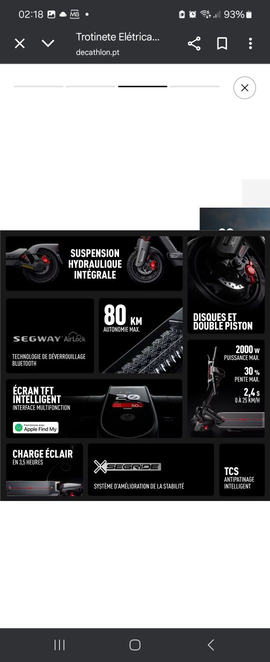 Trotinete elétrica Segway Max G3 E