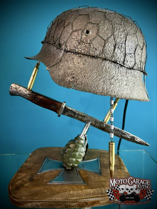 Lampa hełm niemiecki M40 M42 bagnet mauser