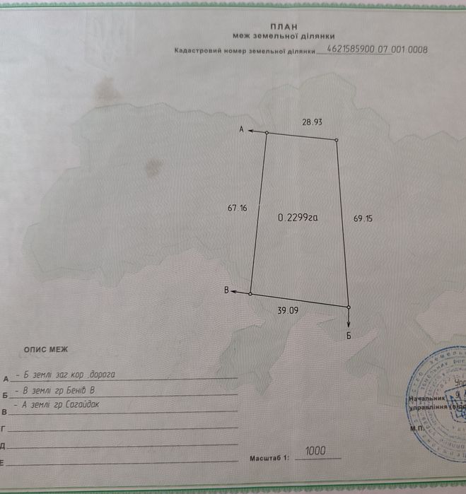 Продаж земельної ділянки 23.сот с.Туради, Жидачівський район