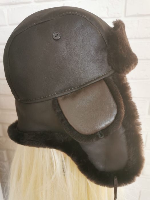 Czapka papacha skórzana