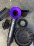 Super Hair Dryer Dyson grey/purple з 5 насадками з іонізацією