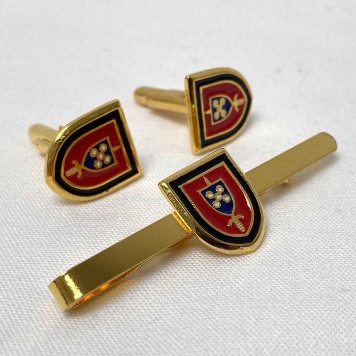 Conjunto de botões de punho mola de gravata dos Comandos Exército