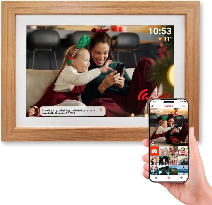 RAMKA Cyfrowa Na Zdjęcia WiFi-Ekran Dotykowy 15.6"FRAMEO,Timer,Full HD