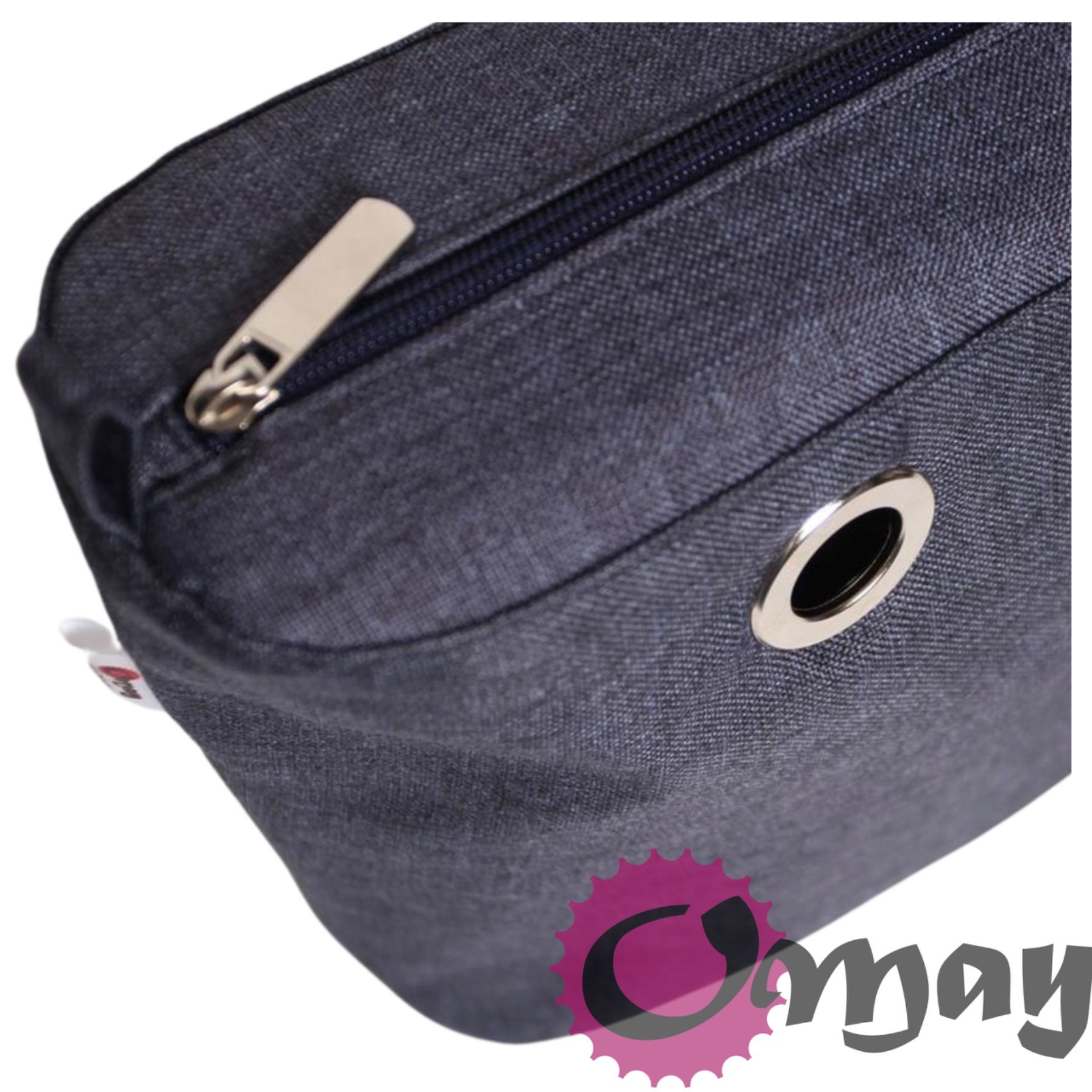 Granatowy organizer do OBAG MINI len 2 kieszenie wkład OMAY