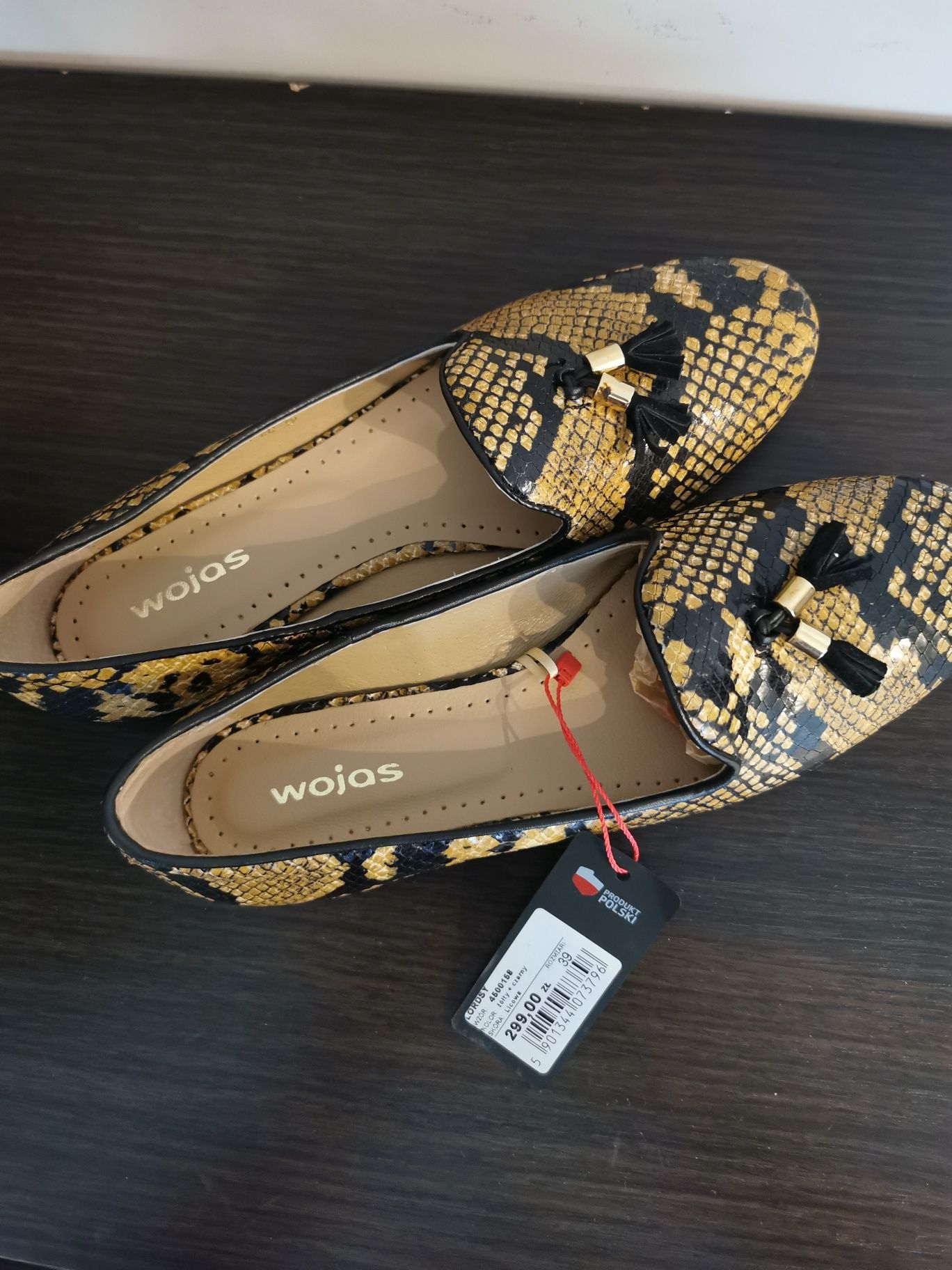 Baleriny wzór wężowej skóry Wojas