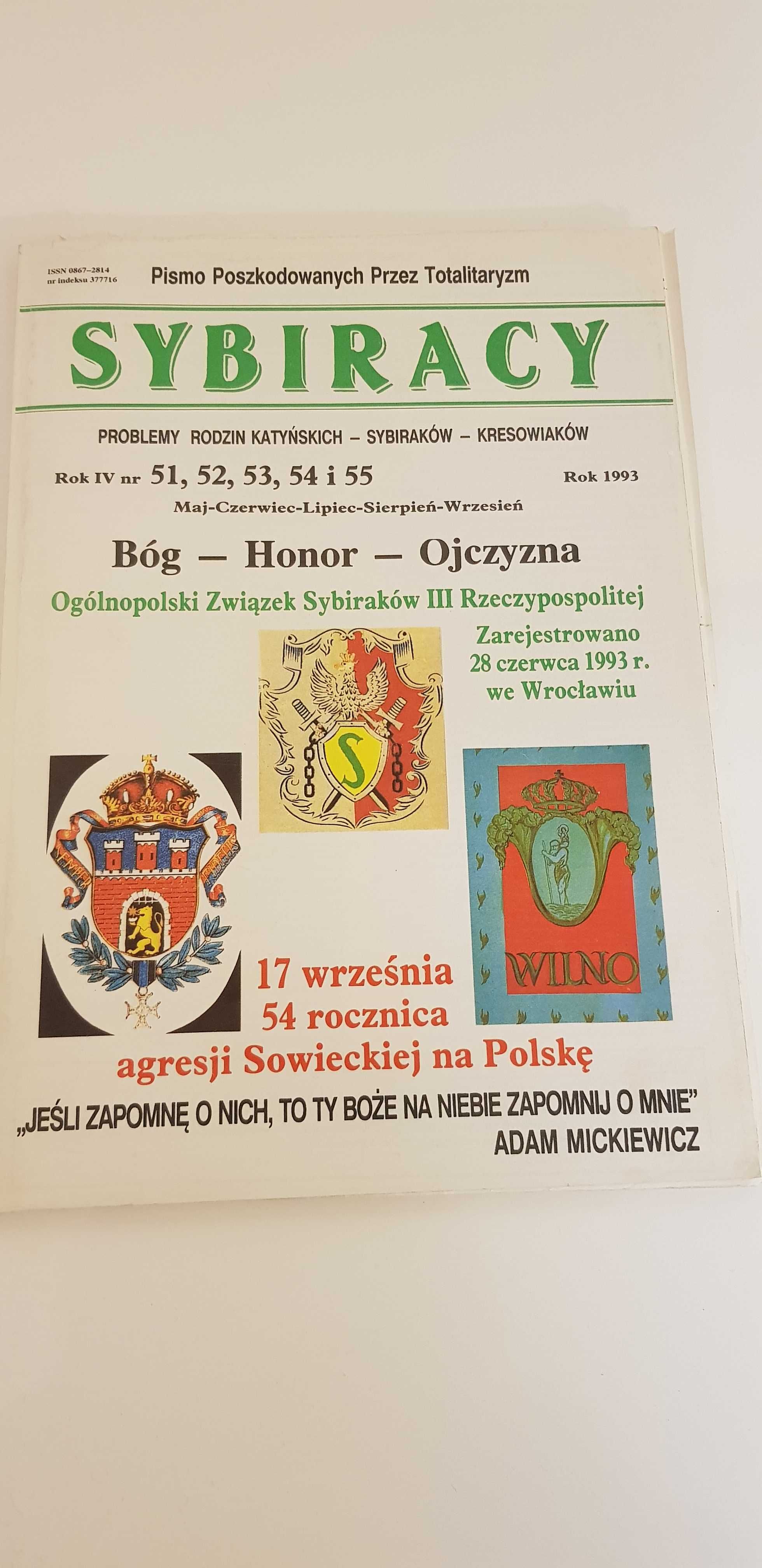 Sybiracy pismo poszkodowanych przez totalitaryzm z 1993 roku