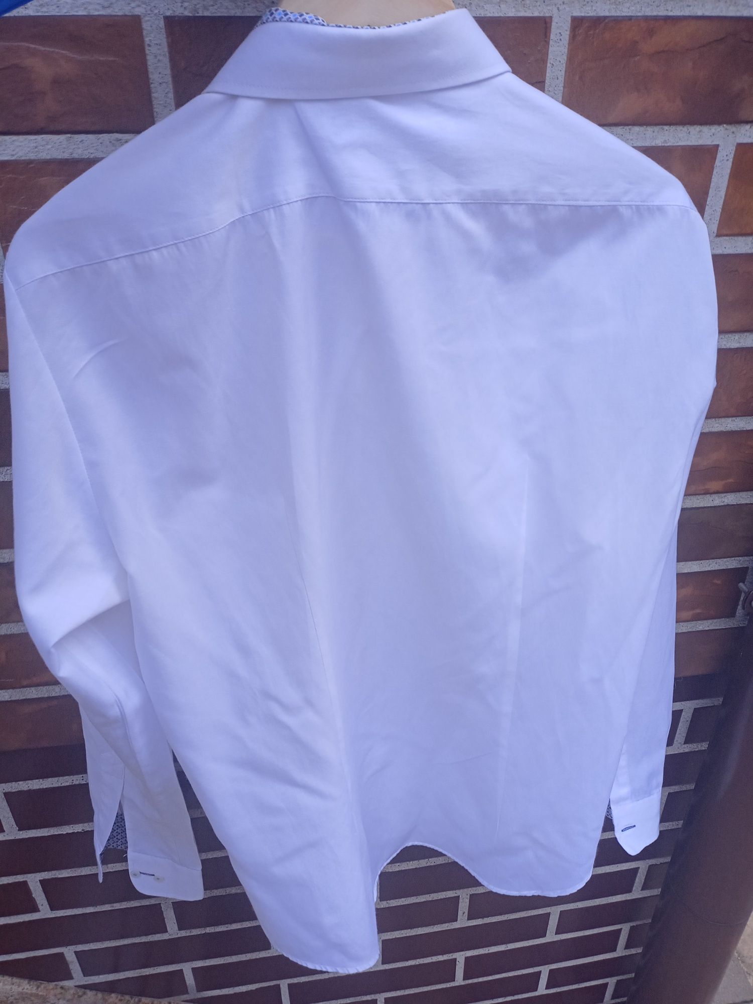 Biała klasyczna męska koszula L XL Wiliński