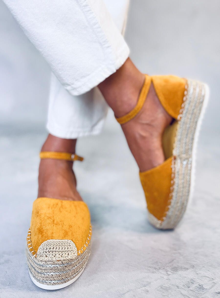 Espadryle Sandałki Miodowe 2138 Yellow