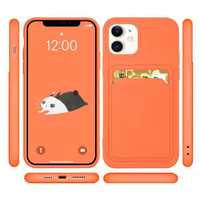 Etui Portfel Card Case do iPhone 12 Pro Max - Pomarańczowy