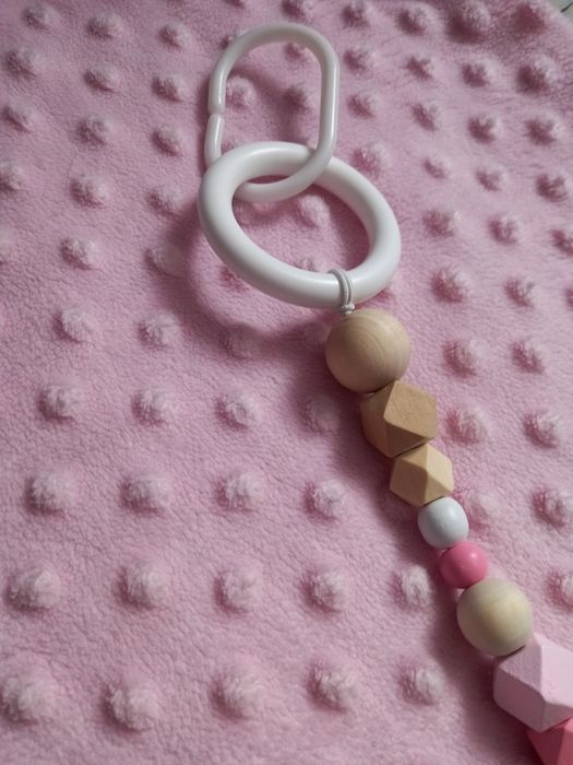 Łańcuch sensoryczny do wózka dla dziewczynki PINK Handmade