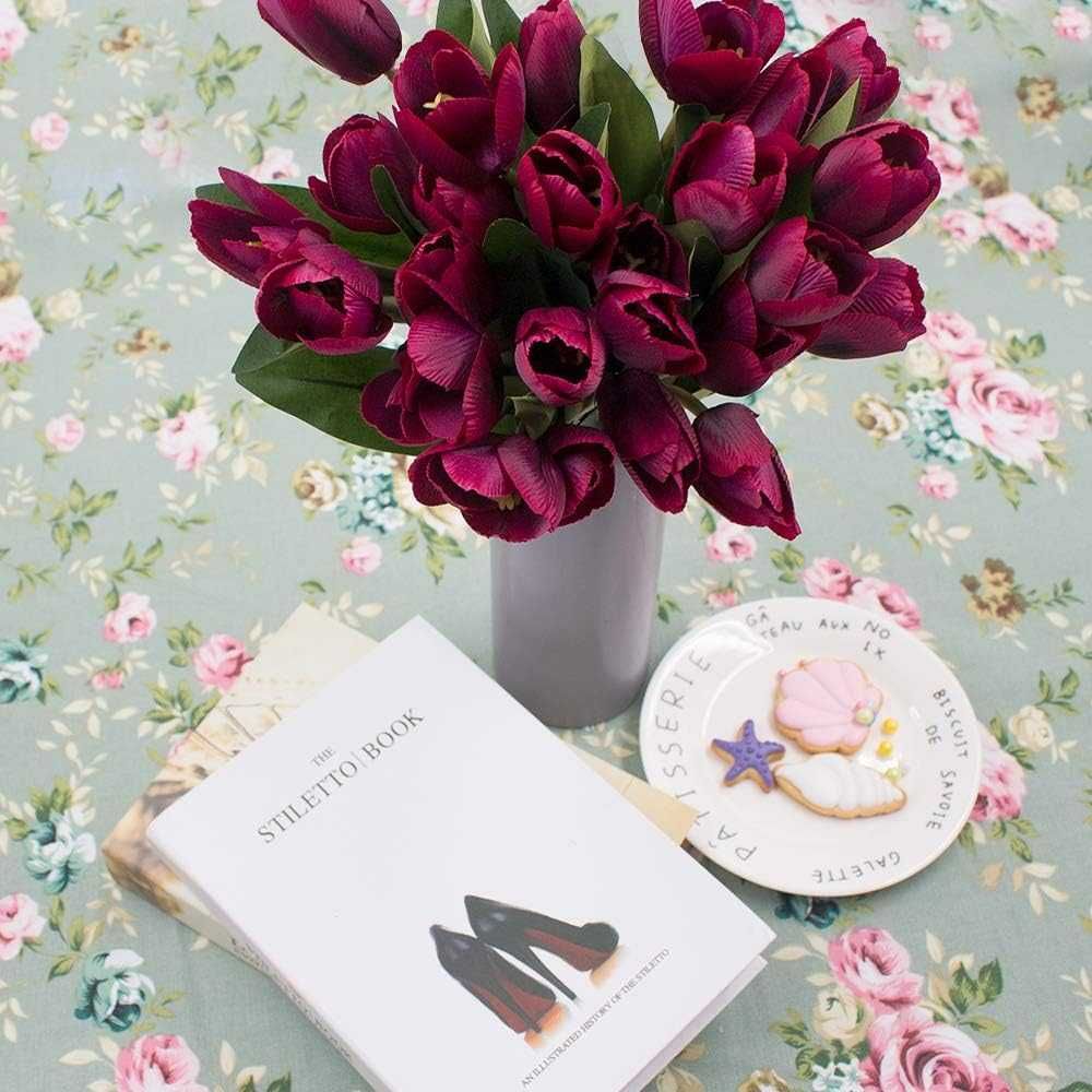 sztuczne jedwabne tulipany, prawdziwe w dotyku, sztuczne kwiaty 27 szt