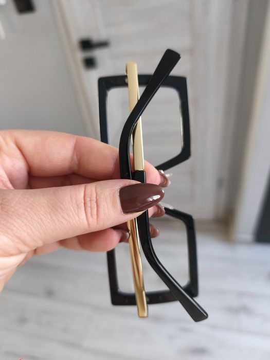 Nowe Duże Kwadratowe Okulary Dekoracyjne Retro Design Unisex