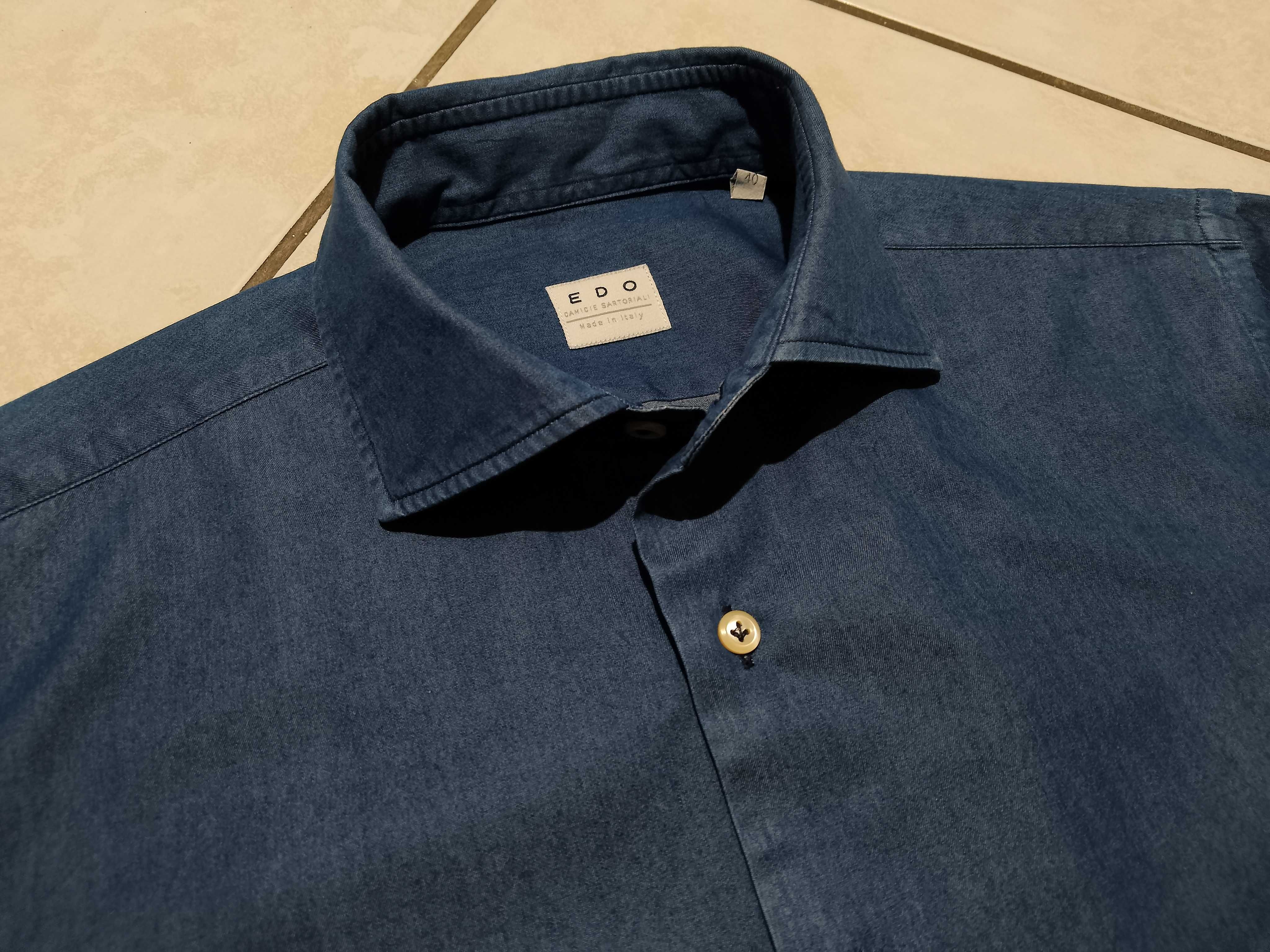 EDO CAMICIE SARTORIALI - NOWA! Koszula Męska Jeans rozmiar M