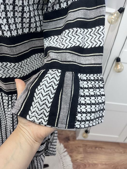 Bawełniana retro maxi sukienka vintage boho pepitka firma Pulz