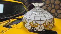 Lampa żyrandol witrażowy