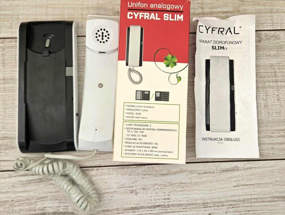 Domofon Cyfral Slim Unifon Analogowy bialo-czarny