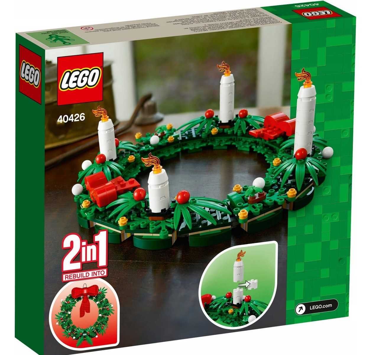 NOWE klocki Klocki Lego Bożonarodzeniowy wieniec 2w1 40426