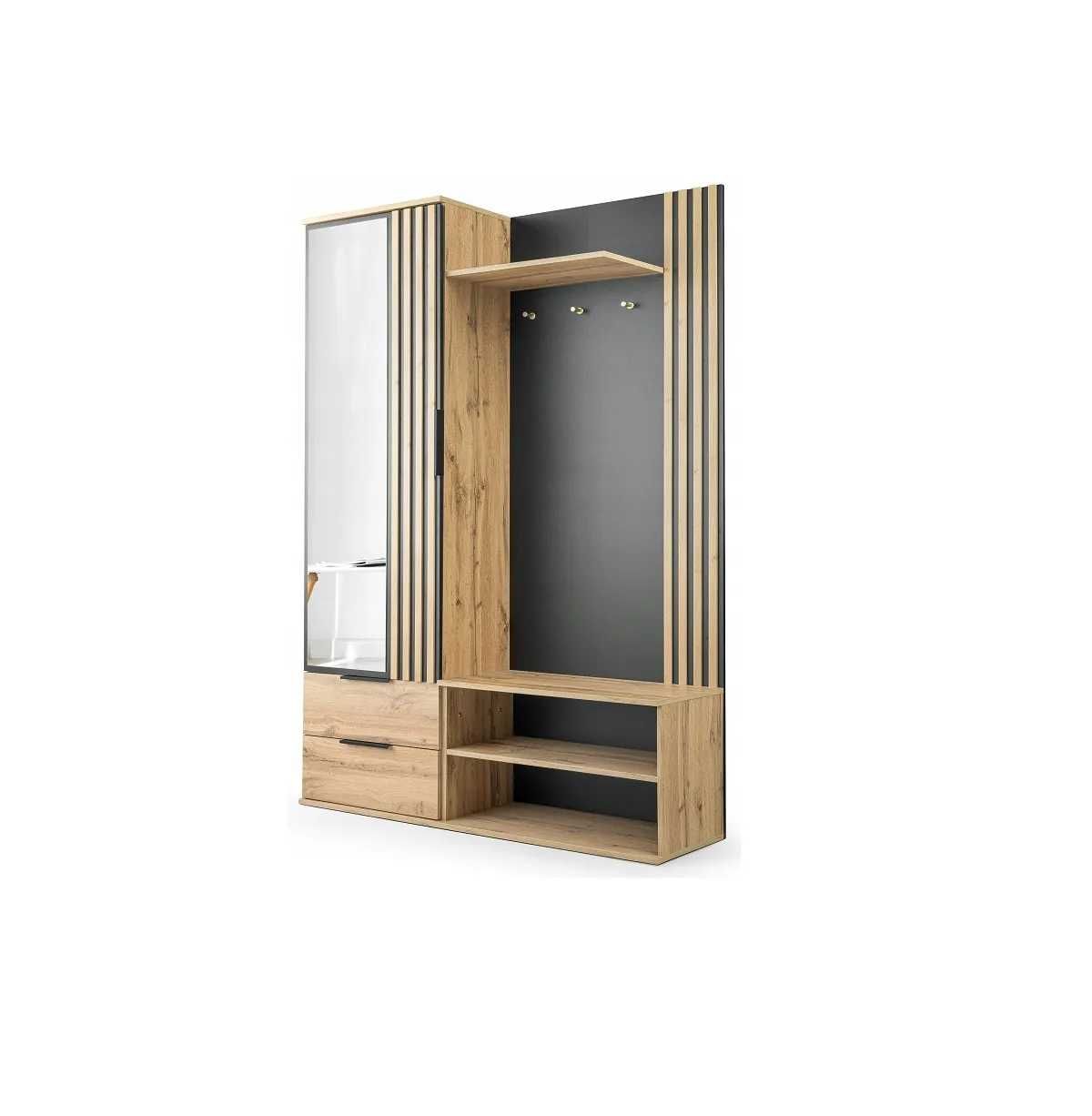 (wieszaki,lustro,lamele) Garderoba Lugo 140x200x40