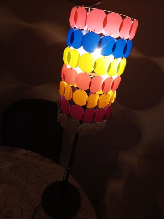 Candeeiro handmade colorido 76cm
