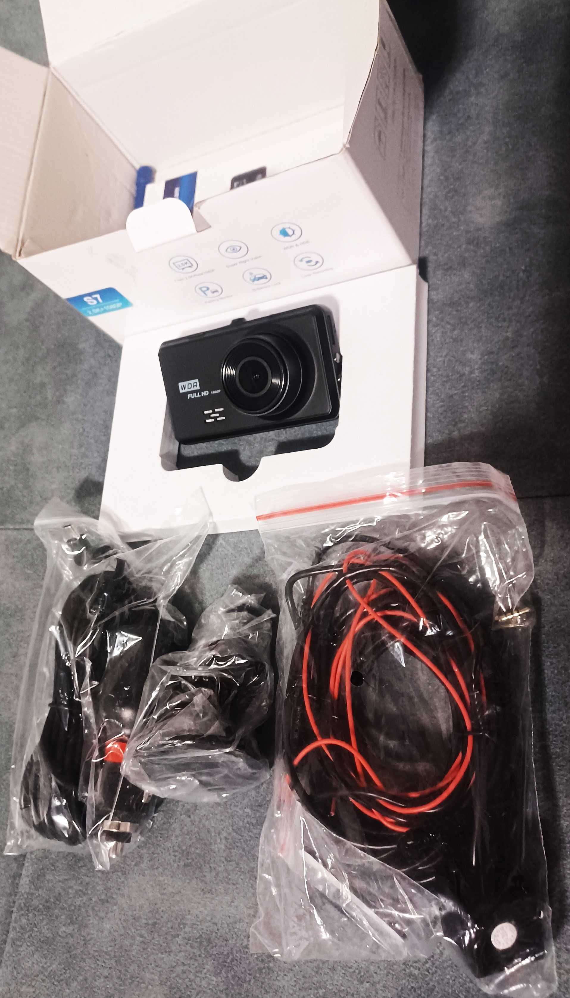 Rejestrator samochodowy Miden S7 2,5K,SD 64 GB kamera przednia i tylna