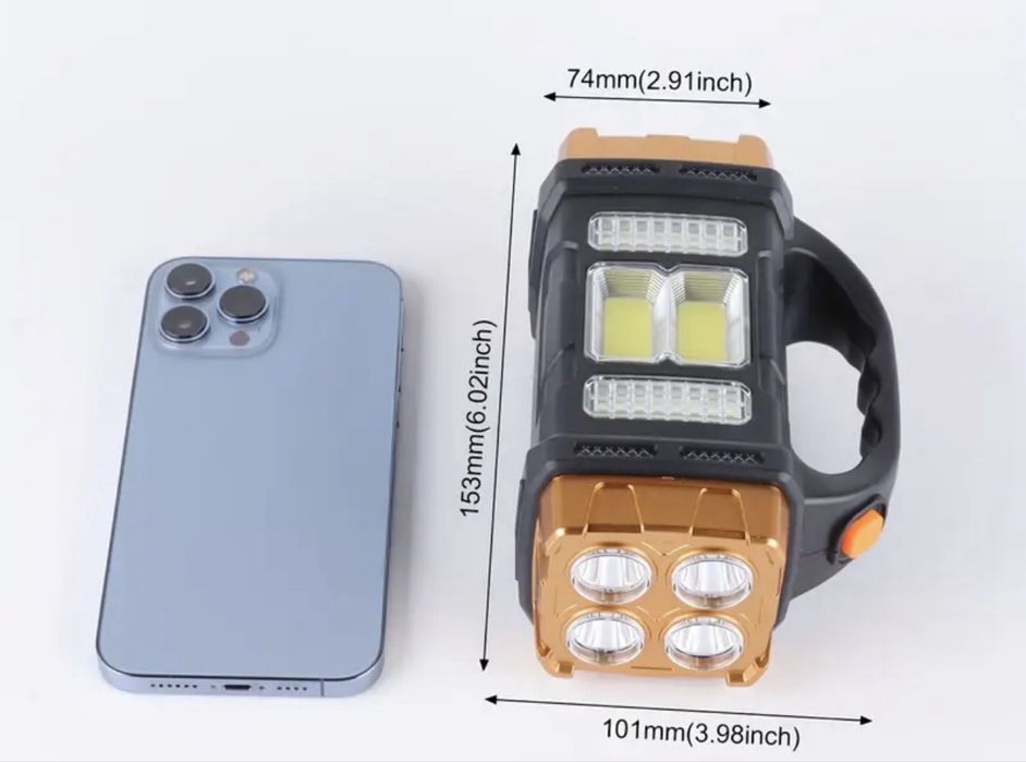 Lanterna led recarregavel , solar, usb e portatil