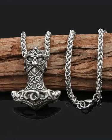 Кулон викинг молот Тора с цепочкой -  Подарок Мужчине.