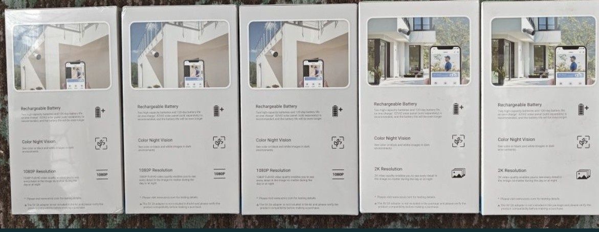 KAMERY EZVIZ zewnętrzne – Nowe, 2K+, WiFi, akumulatorowe, wysyłka.