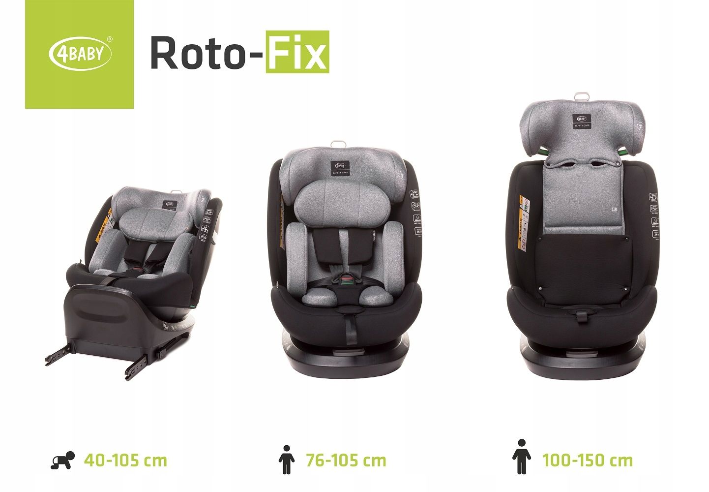 Fotelik Samochodowy Obrotowy IsoFix 4Baby RotoFix 0-36KG I-Size 40-150