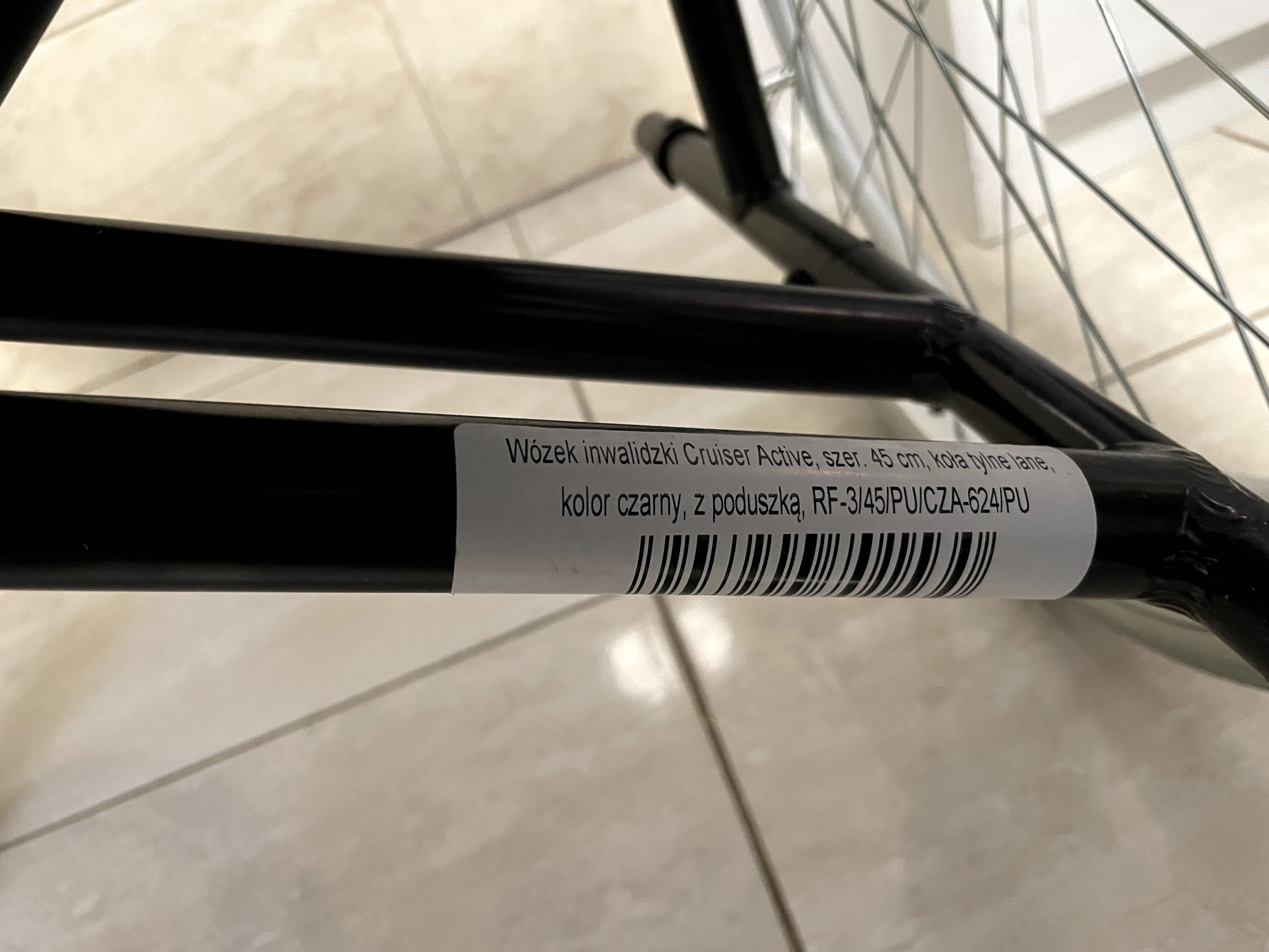 Wózek inwalidzki, składany. Reha Fund Cruiser Active. Jak Nowy!
