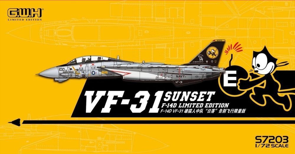 Great Wall Hobby S7203 US Navy F-14D VF-31 Sunset 1/72 model do skleja