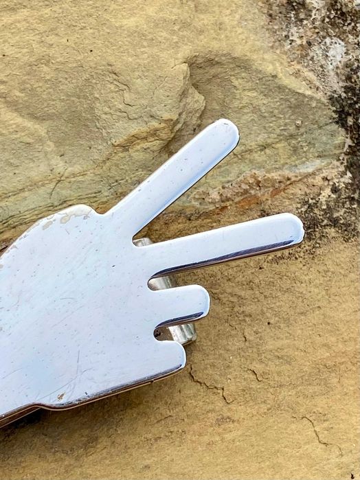 Clip De Gravata Dunhill em Prata Sólida 925 Sinal da Paz