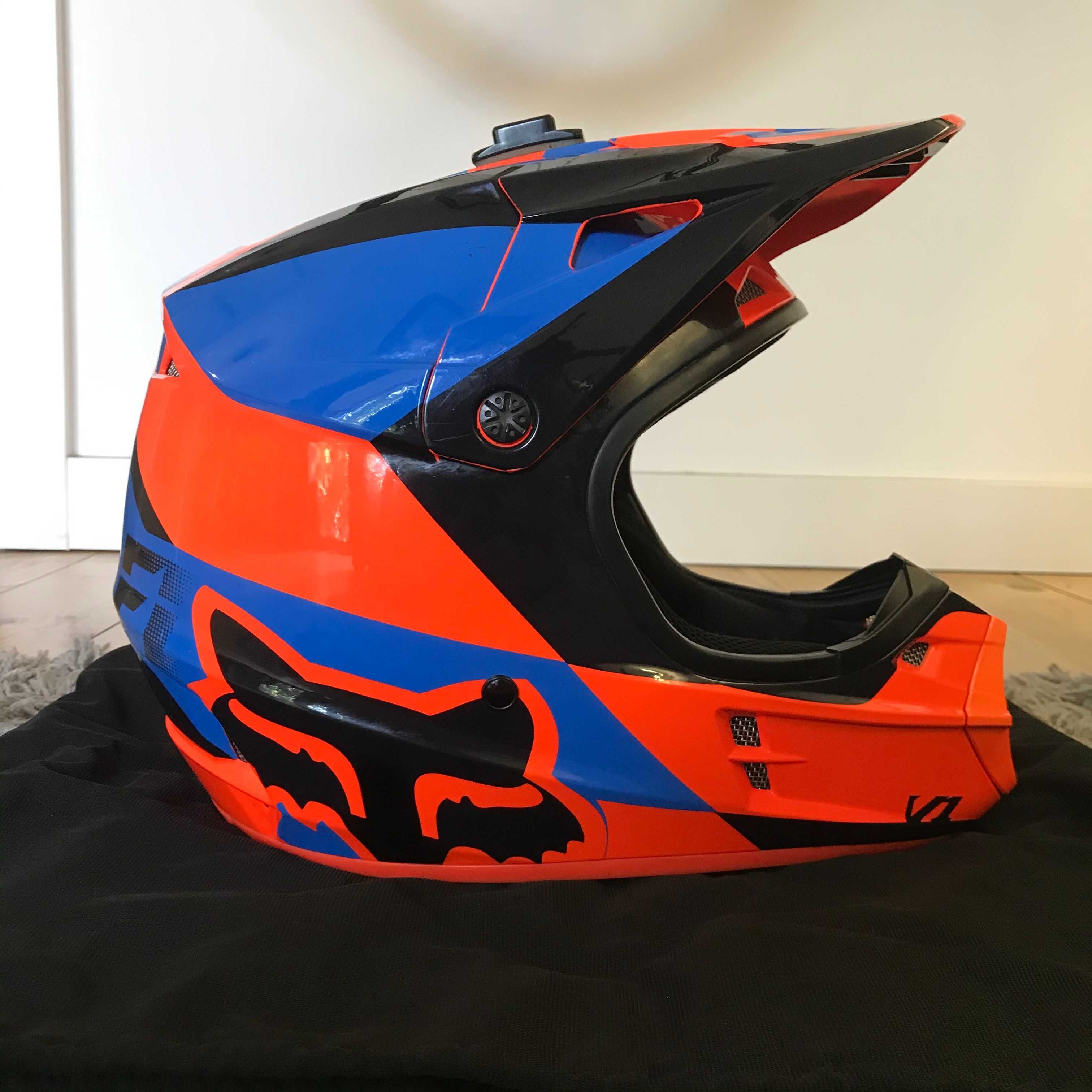 Kask FOX V1 mako orange/blue