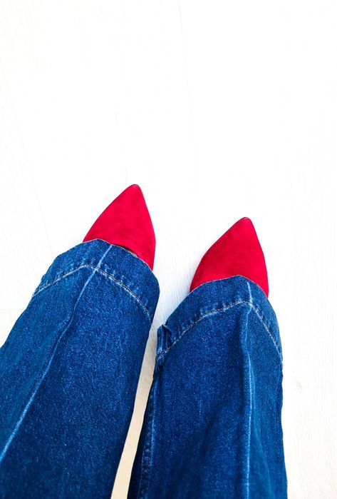 Червоні туфлі натуральна замша та шкіра гострий носик босоніжки замша