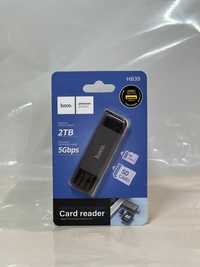 USB картридер OTG перехідник Hoco  HB39 для карт пам'яті TF, SD, micro