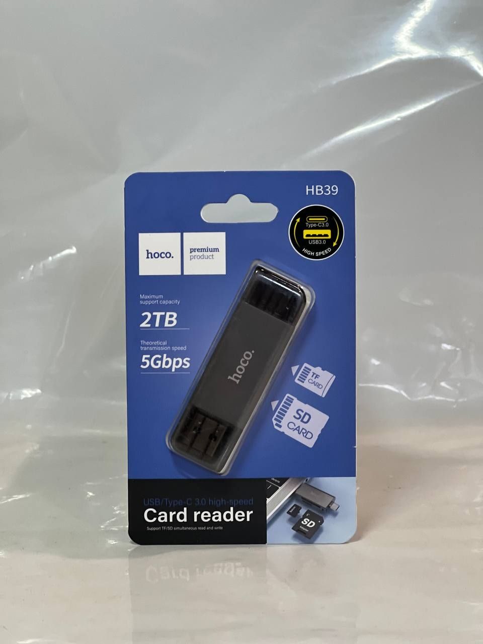 USB картрідер OTG перехідник Hoco  HB39 для карт пам'яті TF, SD, micro