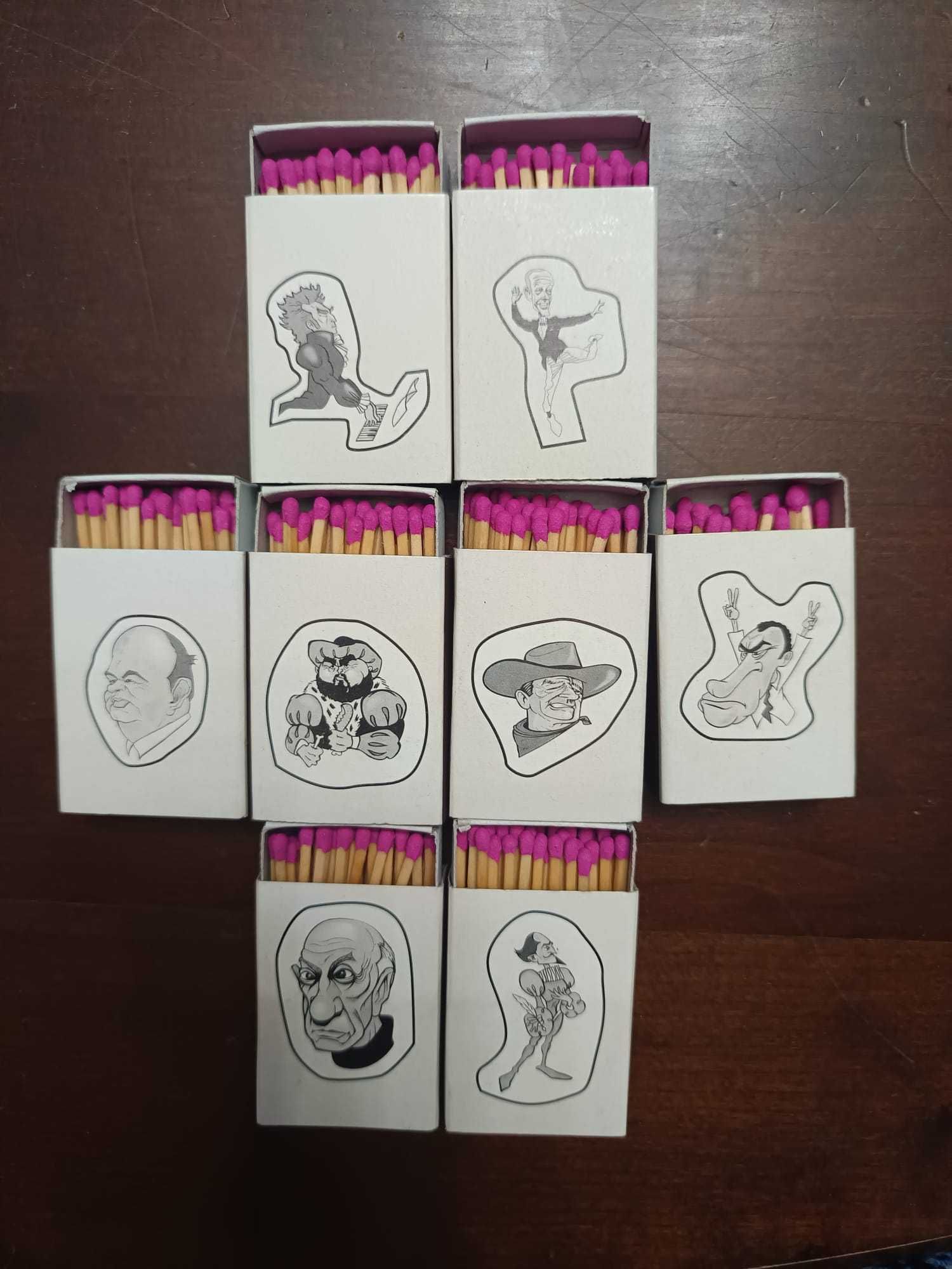 8 Caixas de Fósforos da Coleção Caricaturas