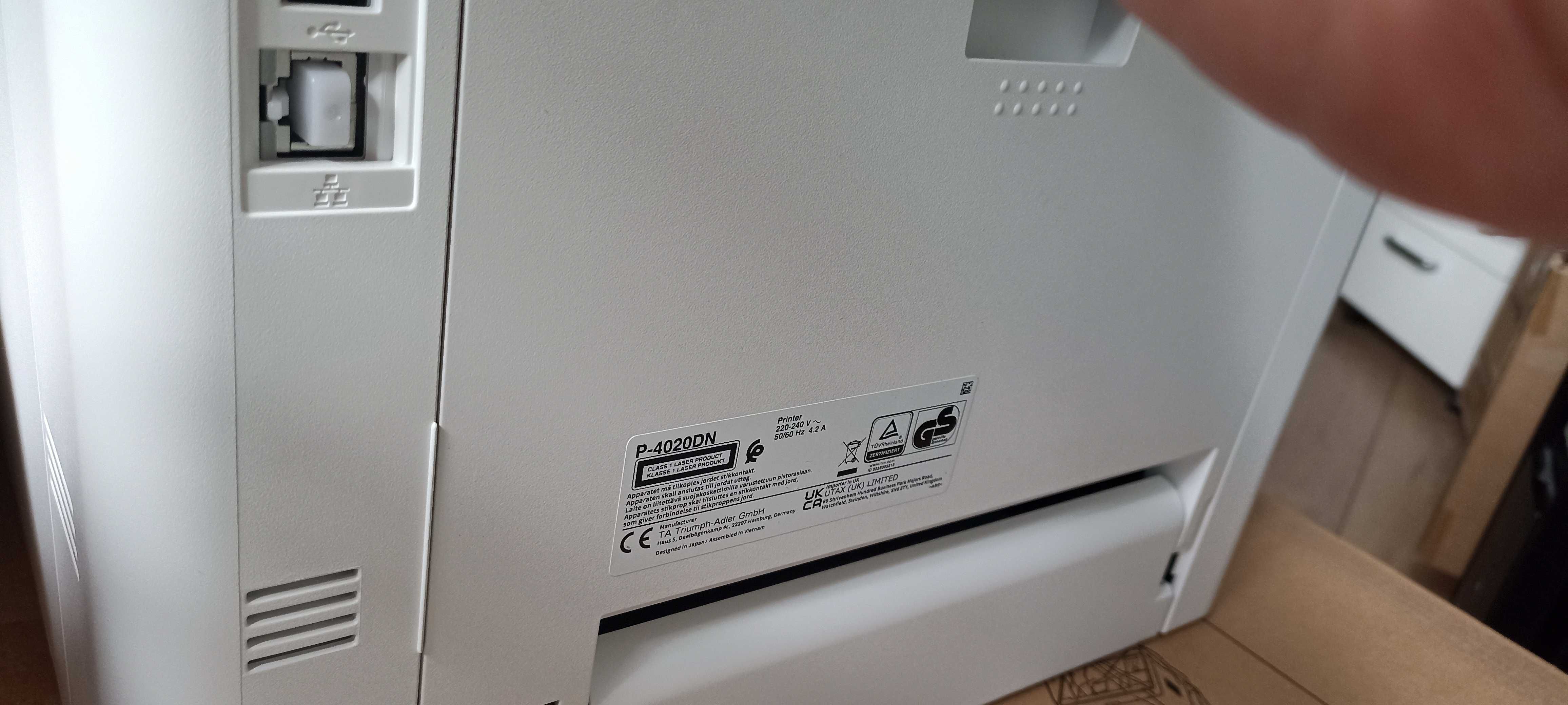 NOWA Drukarka Laserowa Triumph Adler P-4020DN Duplex LAN, używany piec