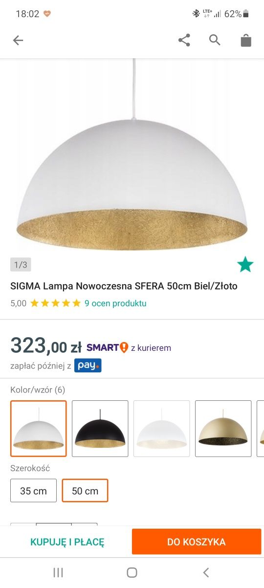 Duża lampa wisząca, kuchnia, salon, jadalnia, pokój