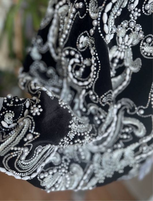 Asos Rochie aksamitna cekinowa sukienka mini 48 4 xl perłami