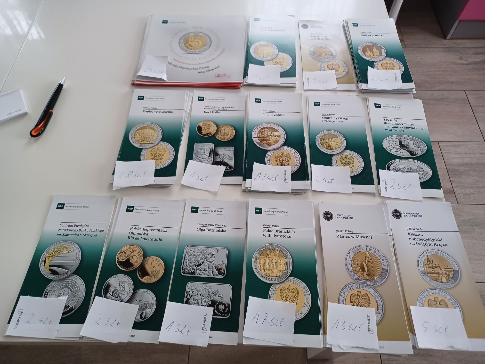 Foldery NBP monet okolicznościowych 139 sztuk