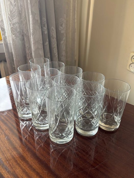 Kryształowe szklanki 12 szt (2x po 6szt) wys. 13cm średnica 7cm