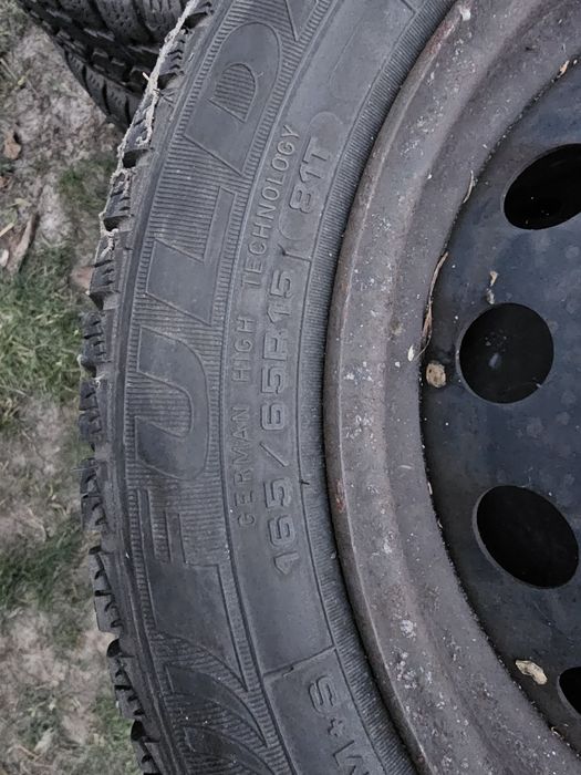 Koła felgi stalowe 15" 4x100 5.5j opony zimowe Fulda 165/65R15