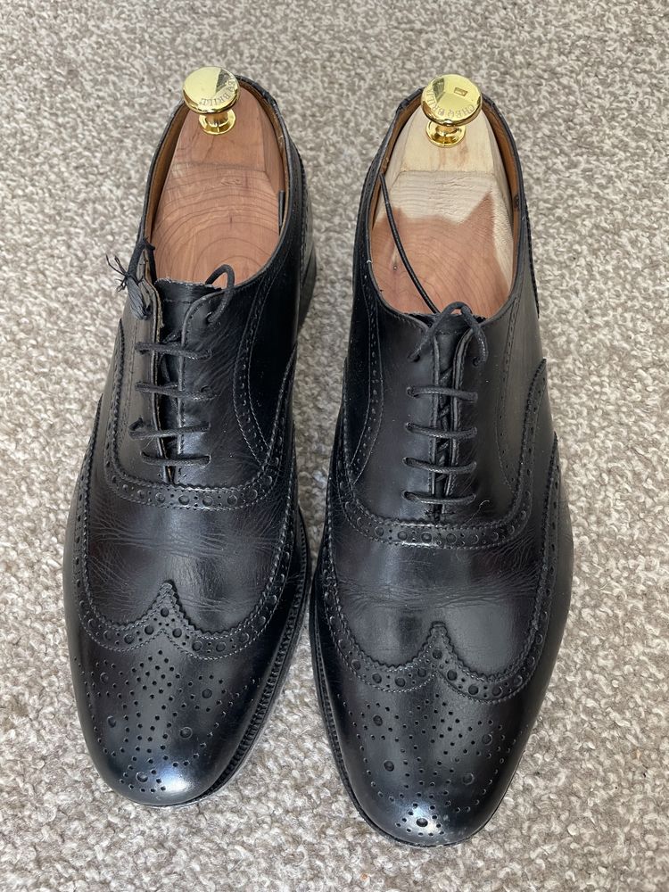 Półbuty brogs czarne Crockett & Jones 8,5, 43, 28 cm