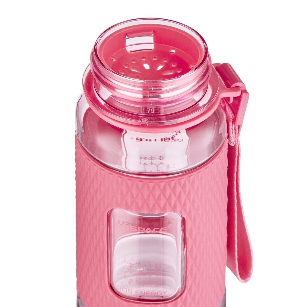 UZSpace - Garrafa De Água Shaker Portátil P/ Ginásio - Rosa, 1100ml