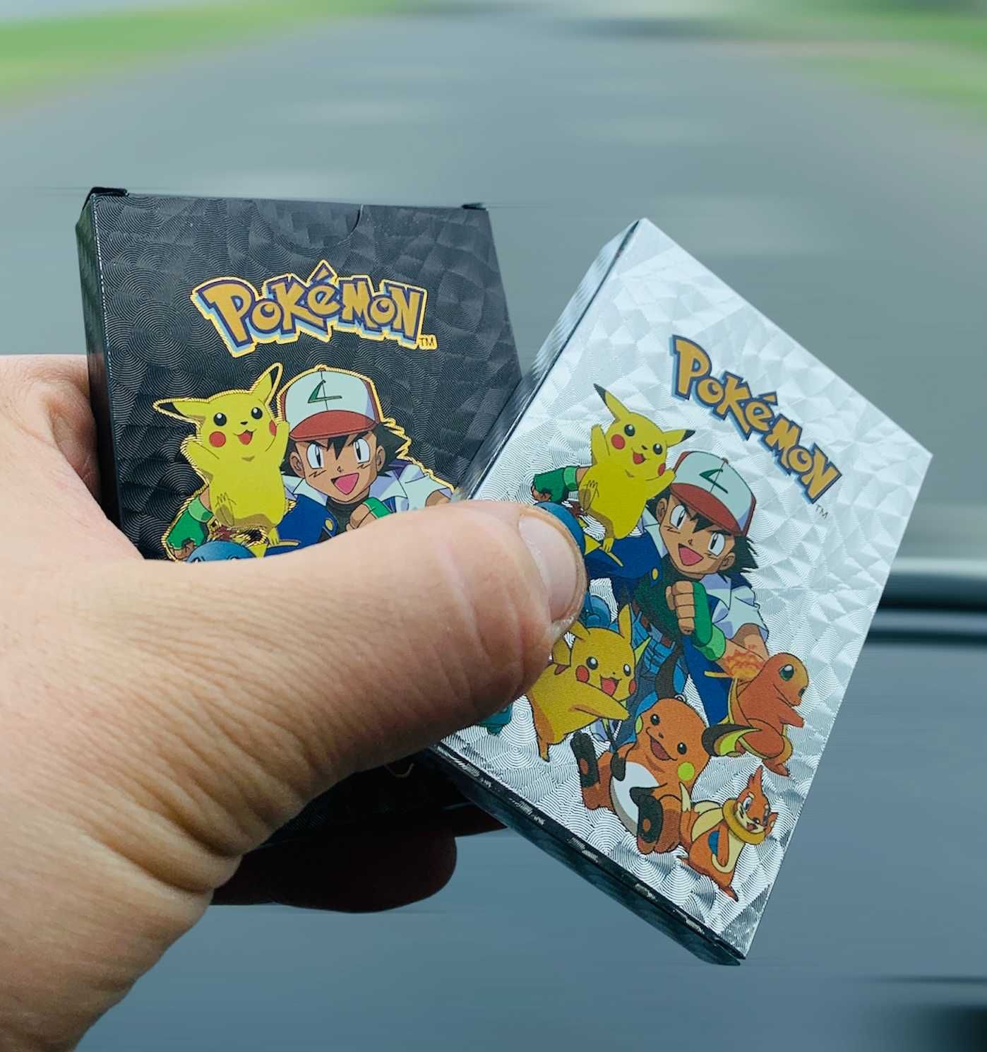 Czarne karty Pokemon 30 szt Metalizowane Nie złote Srebrne