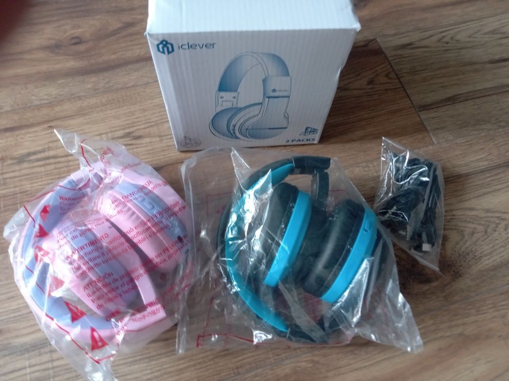 iClever BTH12 bezprzewodowe słuchawki nauszne z 74/85/94dB dla dzieci
