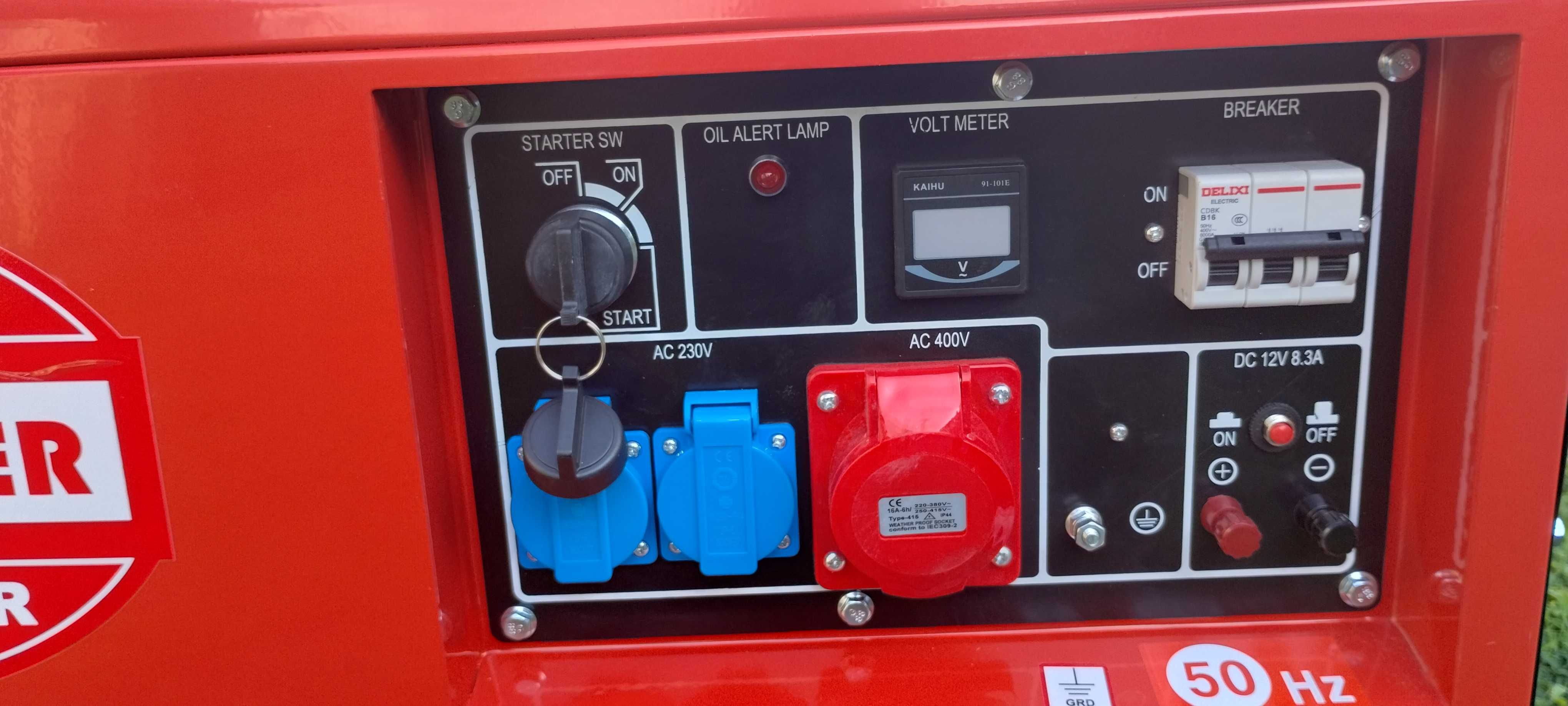Cichy agregat prądotwórczy GEN POWER JDE9500SE 8 kW AVR DIESEL 3FAZY