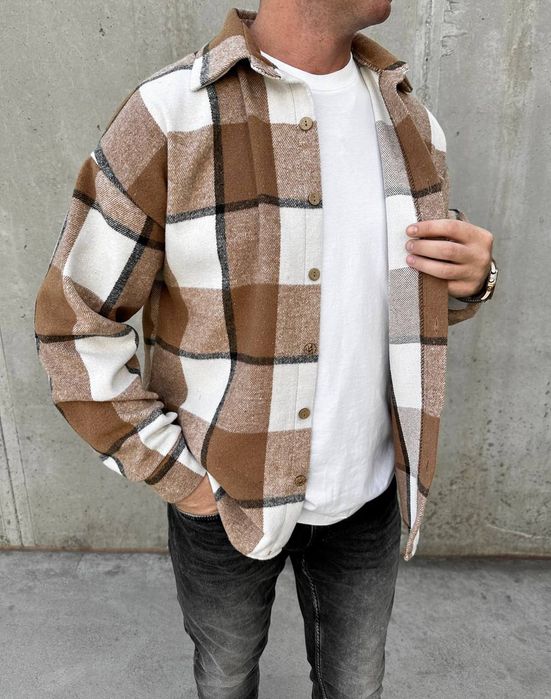 ‼️Чоловіча байкова сорочка в клітинку. Р.46-48, 50-52, 54-56