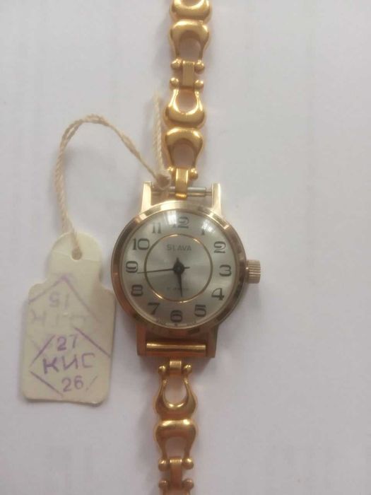 Жіночий годинник Slava, СРСР, 1990, 17 каменів, позолота, новий